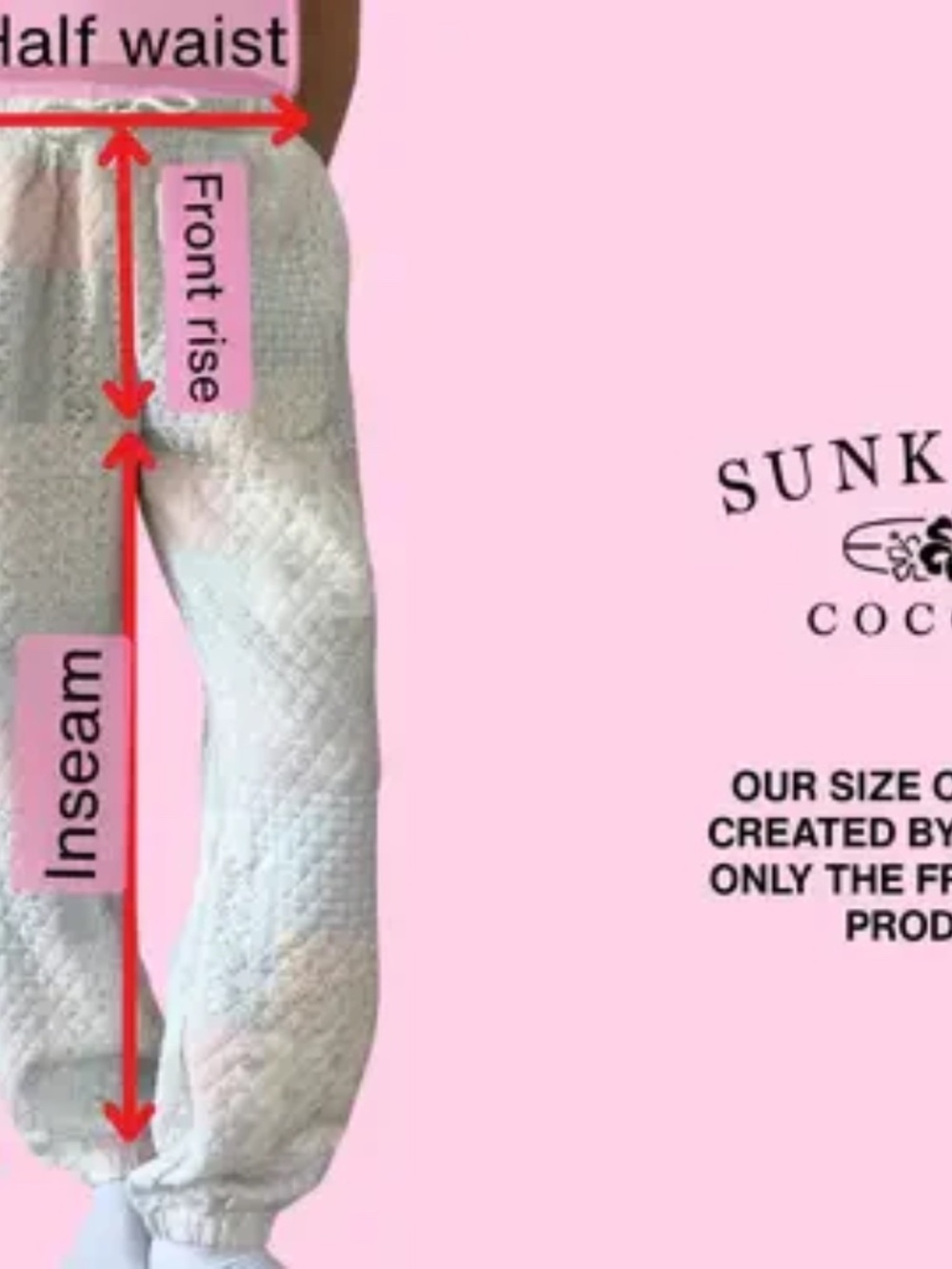 NWT Sunkissed Coconut Color-block Quilted Jogger Sweatpants - Picture 5 of 6